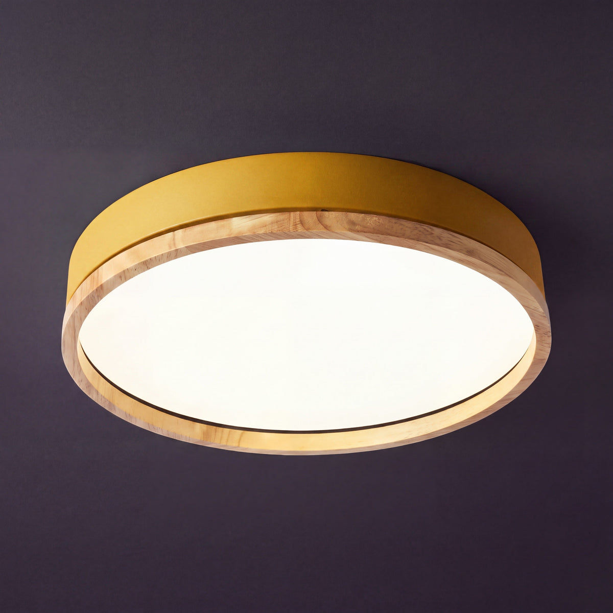 Scandinavian Wood Dimmable Remote Ceiling Light 1-Light