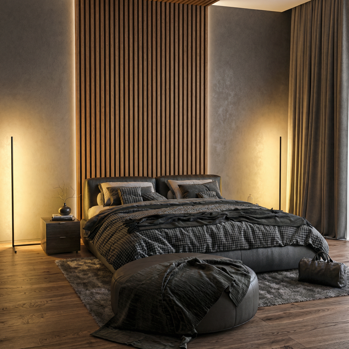 Minimalist Aluminium Remote Control Floor Lamp 1-Light