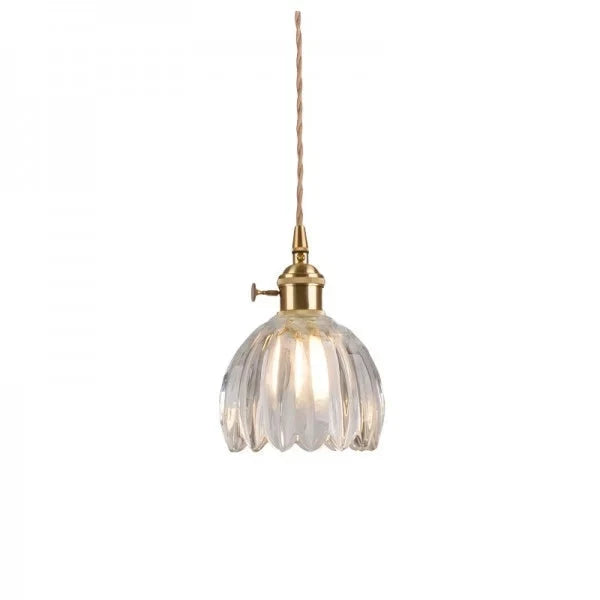 Japandi-Style Glass Flower Pendant 1-Light