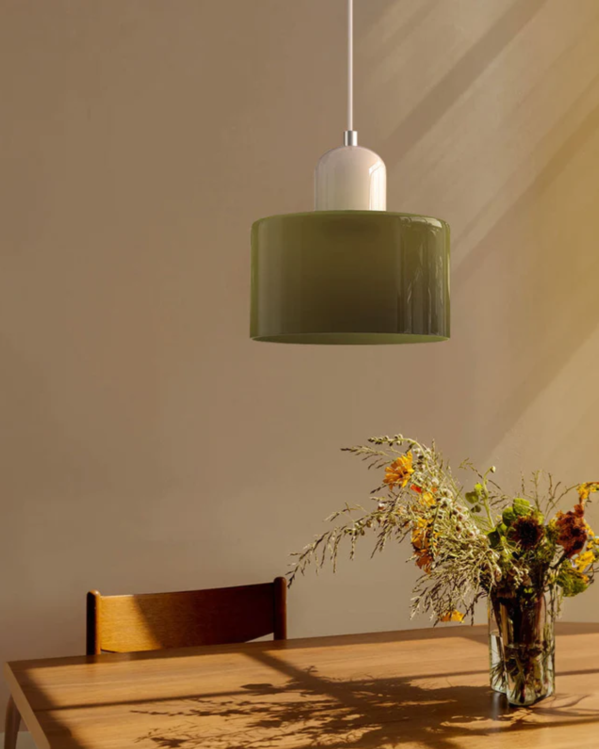 Contemporary Glass Cylinder Pendant 1-Light