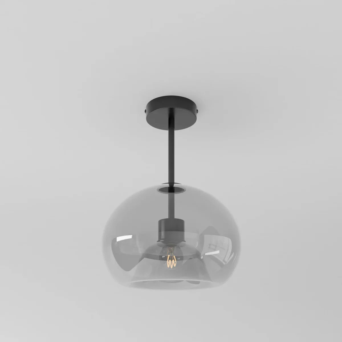 Modern Glass Hardwired Ceiling Light 1-Light