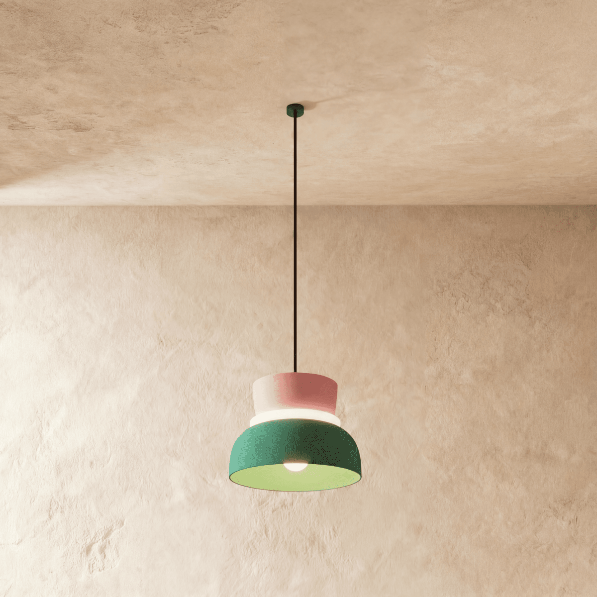 Modern Aluminium Dome Acrylic Pendant Light 1-Light