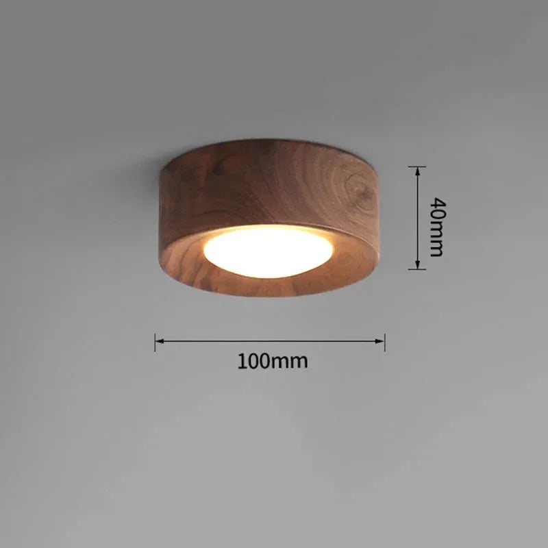 Modern Wood Flush Ceiling Light 1-Light