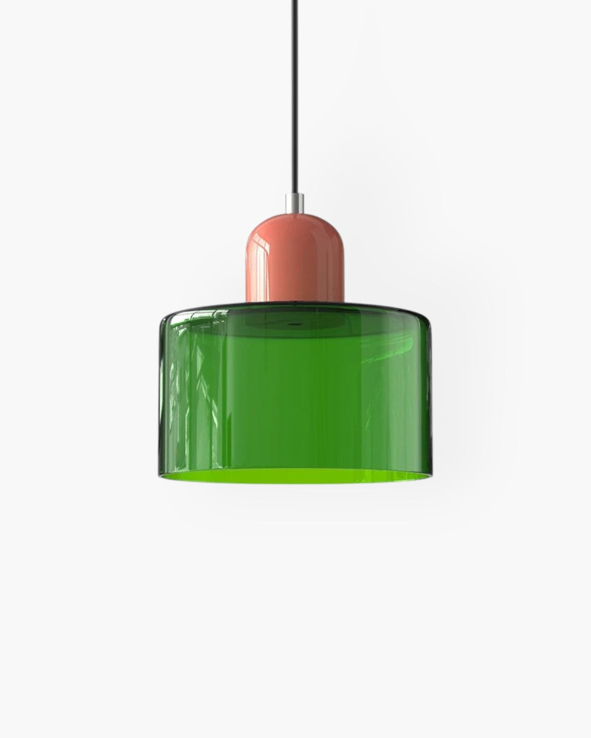 Contemporary Glass Cylinder Pendant 1-Light