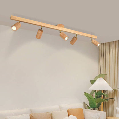 Japandi-Style Wooden LED Semi-Flush Mount Ceiling Light |2 Light