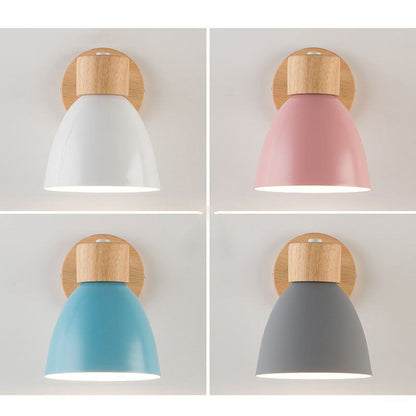 Modern Minimalist Wooden Cone LED Wall Sconce | 1-Light