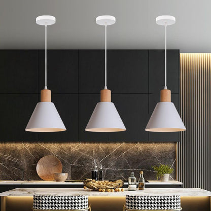 Nordic Wood Cone Pendant Light | 1-Light