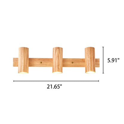 Contemporary Wooden Cylinder LED Wall Light | 1-Light
