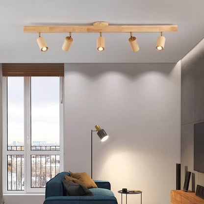 Japandi-Style Wooden LED Semi-Flush Mount Ceiling Light |2 Light