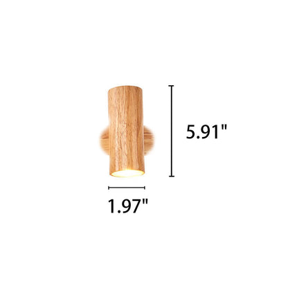 Contemporary Wooden Cylinder LED Wall Light | 1-Light