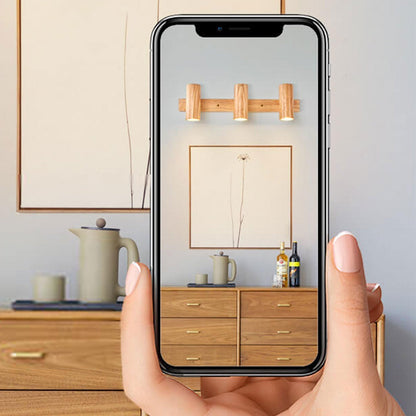 Contemporary Wooden Cylinder LED Wall Light | 1-Light