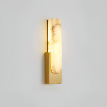 Modern Alabaster-Effect Brass Wall Sconce LED 1-Light