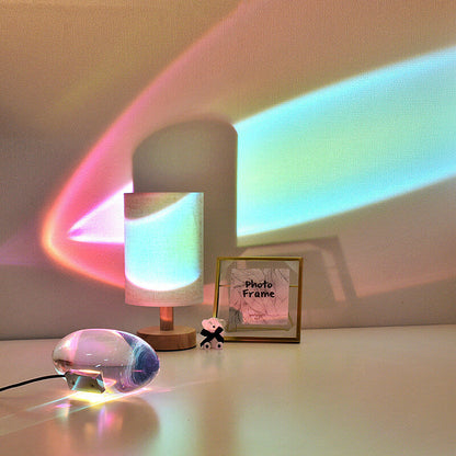 Contemporary Crystal LED Projection Table Light | USB Powered