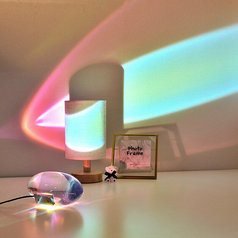 Contemporary Crystal LED Projection Table Light | USB Powered
