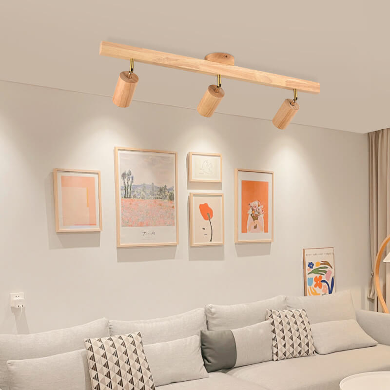 Japandi-Style Wooden LED Semi-Flush Mount Ceiling Light |2 Light