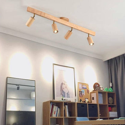 Japandi-Style Wooden LED Semi-Flush Mount Ceiling Light |2 Light