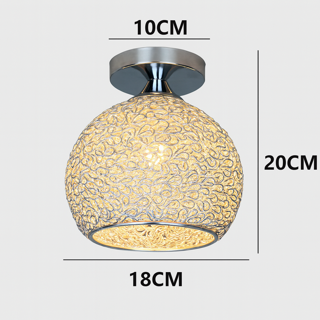 Modern Textured Dome Semi-Flush Ceiling Light | LED 1-Light