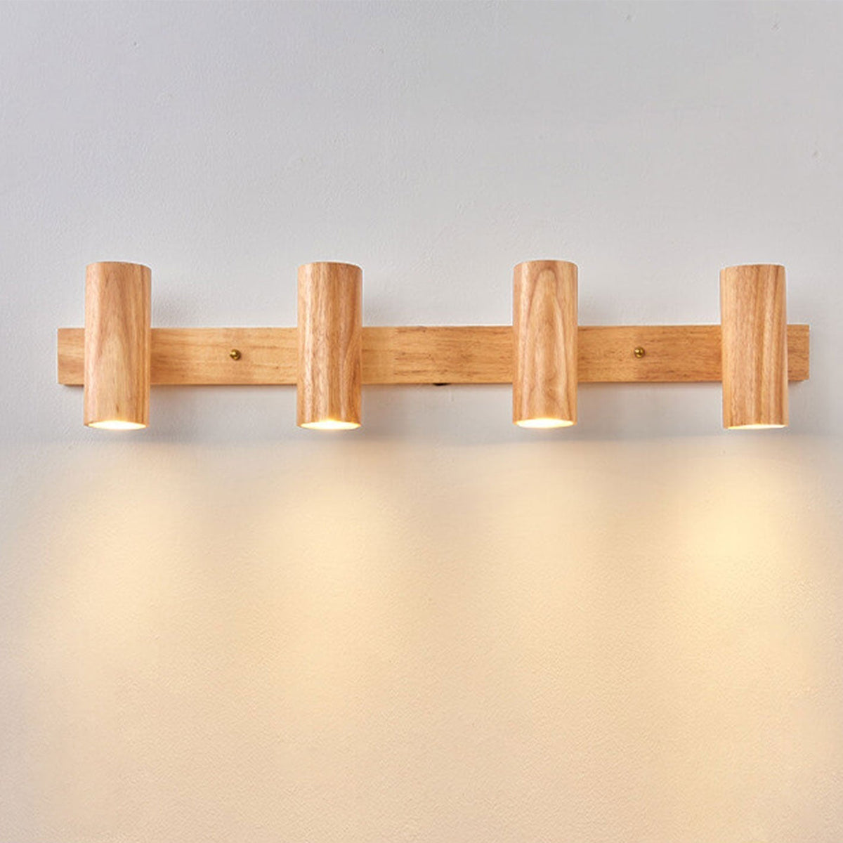 Contemporary Wooden Cylinder LED Wall Light | 1-Light