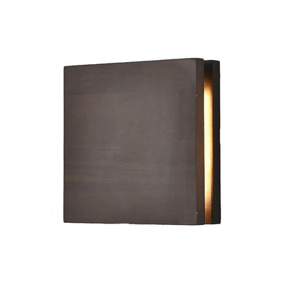 Japanese Wooden Square LED Wall Light | 1-Light