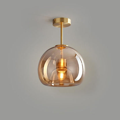 Nordic Glass Globe Semi-Flush Ceiling Light | 1-Light