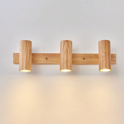 Contemporary Wooden Cylinder LED Wall Light | 1-Light