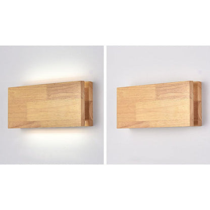 Japanese Wooden Square LED Wall Light | 1-Light