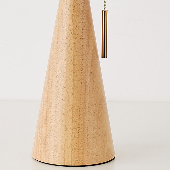 Japandi-Style Minimalist Wooden Pleated Fabric LED Table Lamp 1-Light