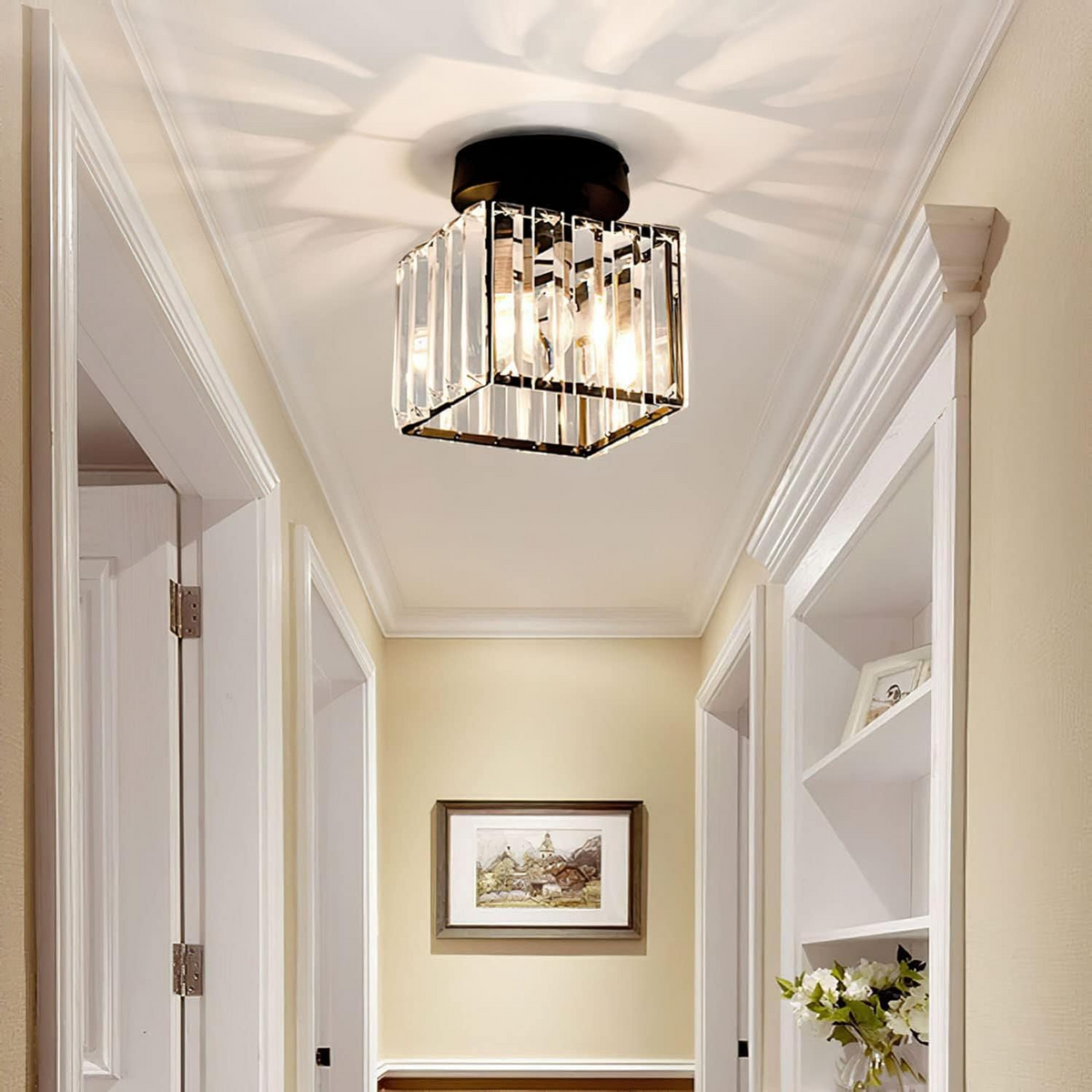 Contemporary Iron 1-Light Flush Ceiling Light 1-Light