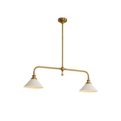 Modern Brass Ceramic Shades Pendant Light 2-Light