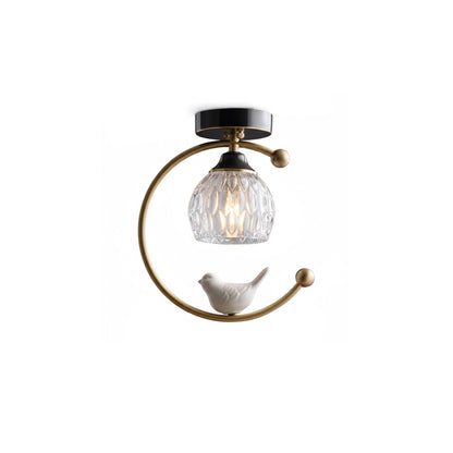 Modern Brass Solid Flush Ceiling Light 1-Light