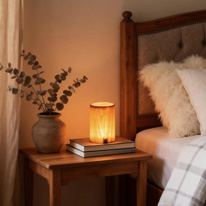 Modern Wood Rechargeable Battery Table Lamp 1-Light