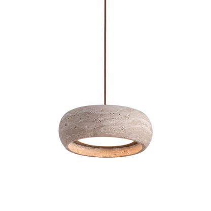 Modern Travertine Dimmable Remote Pendant Light