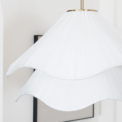 Japandi Fabric Wavy Shade Pendant Light 1-Light