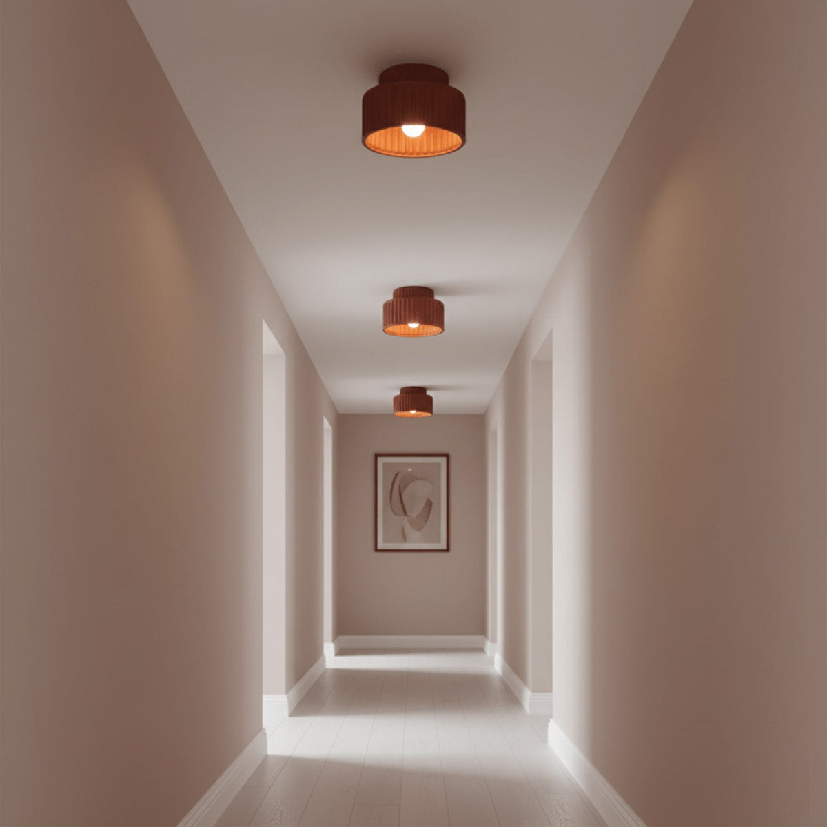 Modern Resin Semi-Flush Ceiling Light 1-Light