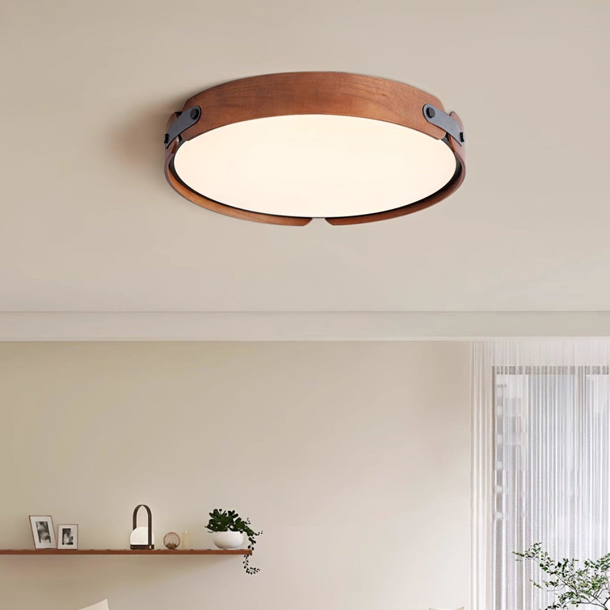 Scandinavian Iron Slim Low-Profile Ceiling Light 1-Light