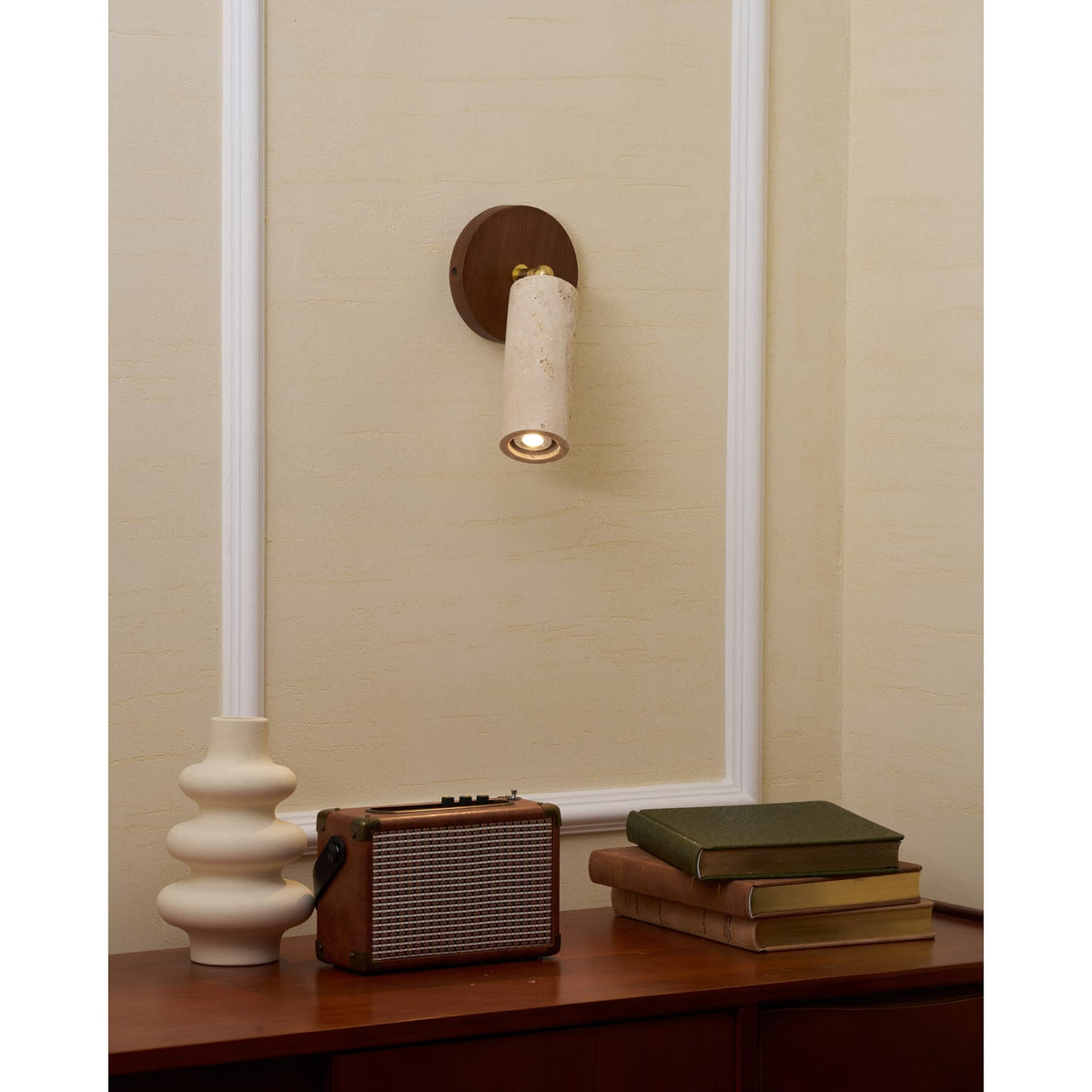 Modern Travertine Ø6.5 Wall Light 1-Light