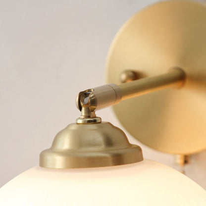 Nordic Brass Ribbed Glass 1-Light Wall Sconce