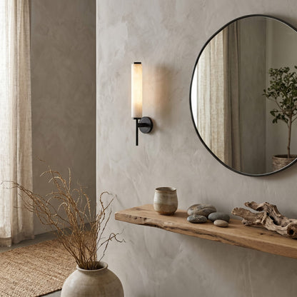 Modern Metal Faux Alabaster Wall Light