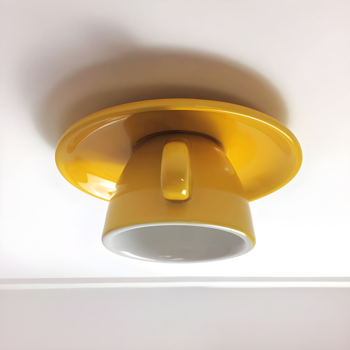 Modern Ceramic Semi-Flush Ceiling Light 1-Light
