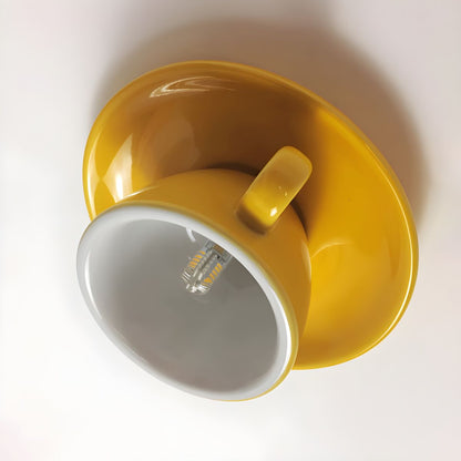 Modern Ceramic Semi-Flush Ceiling Light 1-Light