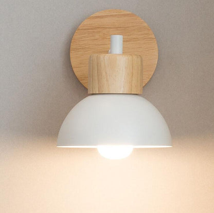 Scandinavian Wood Dome Wall Light | 1-Light