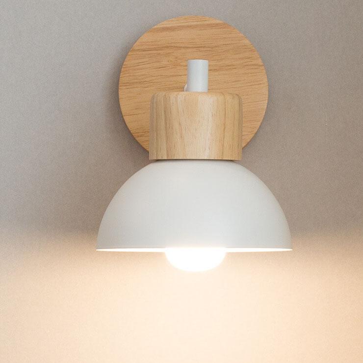 Scandinavian Wood Dome Wall Light | 1-Light