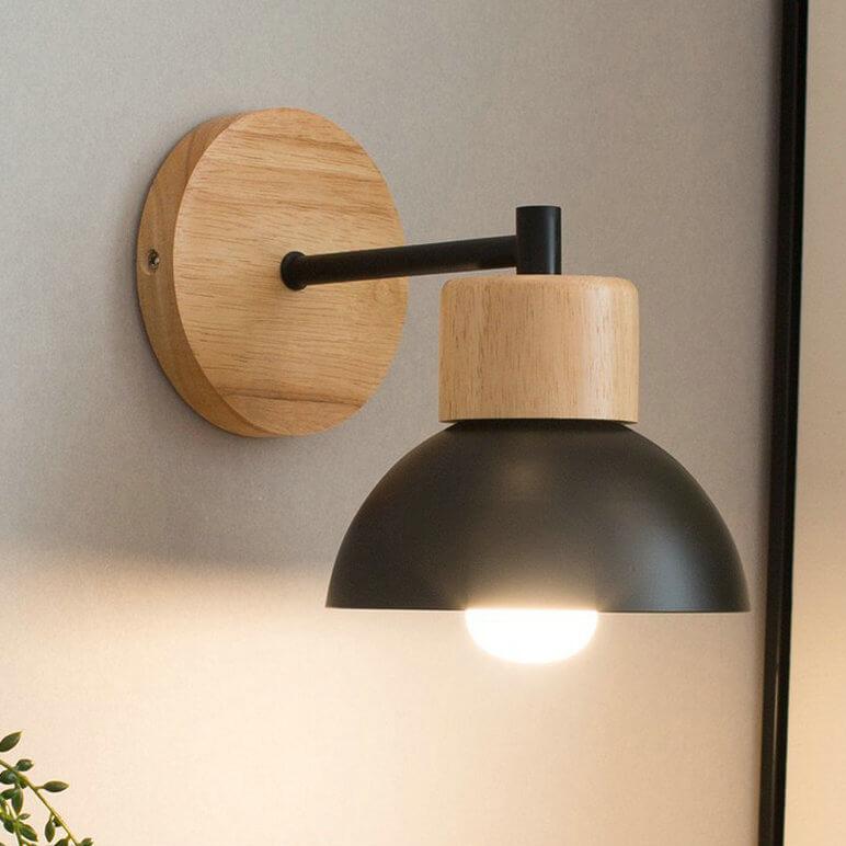 Scandinavian Wood Dome Wall Light | 1-Light