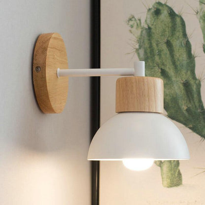 Scandinavian Wood Dome Wall Light | 1-Light
