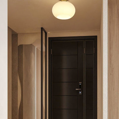 Modern Wood Solid Semi-Flush Ceiling Light 1-Light