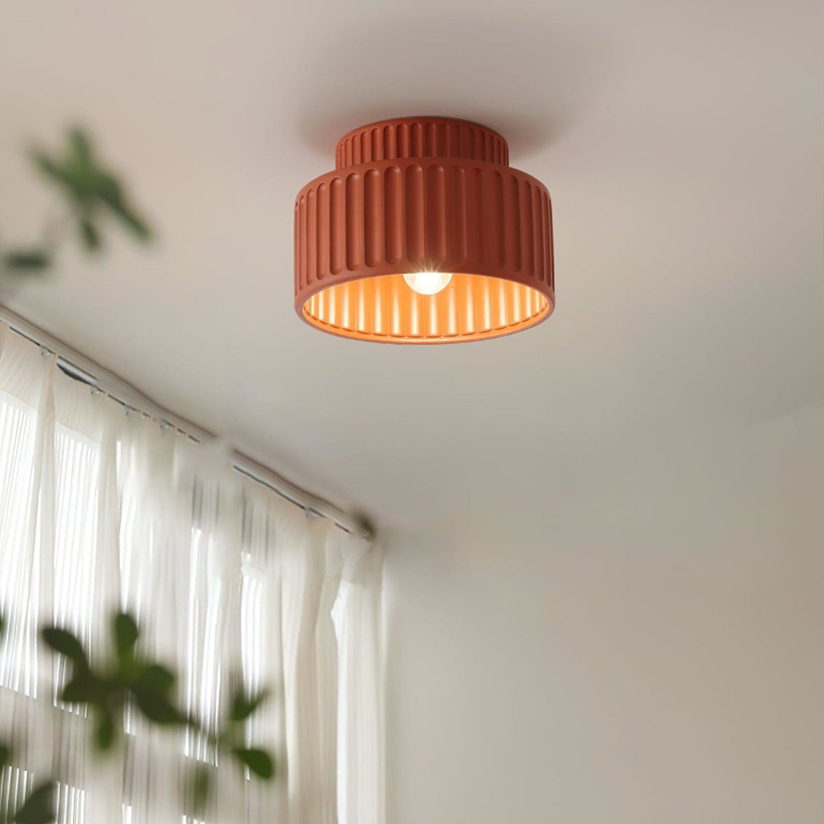 Modern Resin Semi-Flush Ceiling Light 1-Light