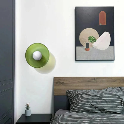 Nordic Glass Olive Disc Wall & Ceiling Light LED 1-light