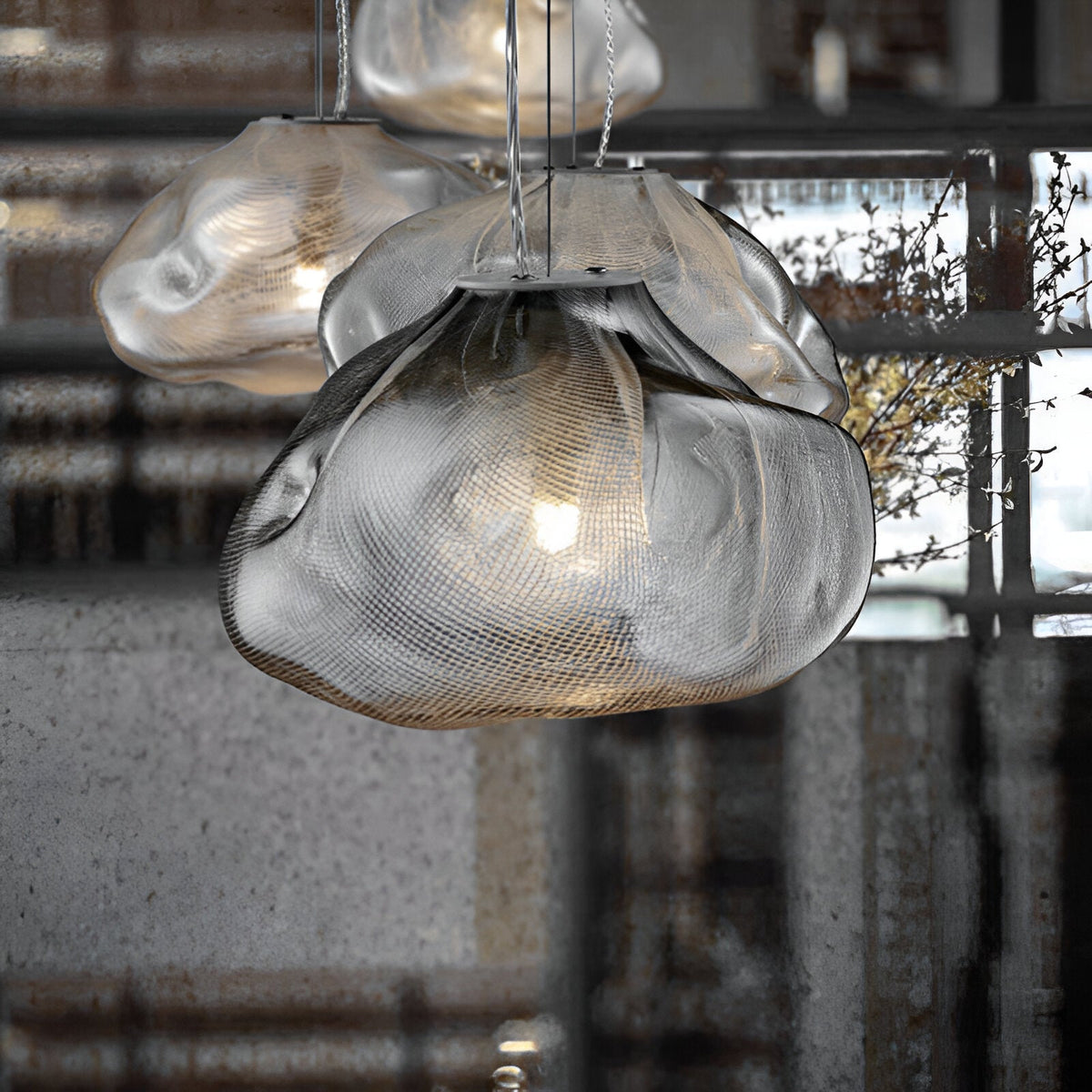 Minimalist Glass Adjustable Cable Pendant Light 1-Light