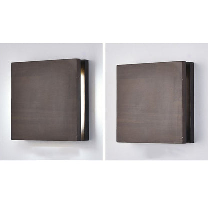 Japanese Wooden Square LED Wall Light | 1-Light