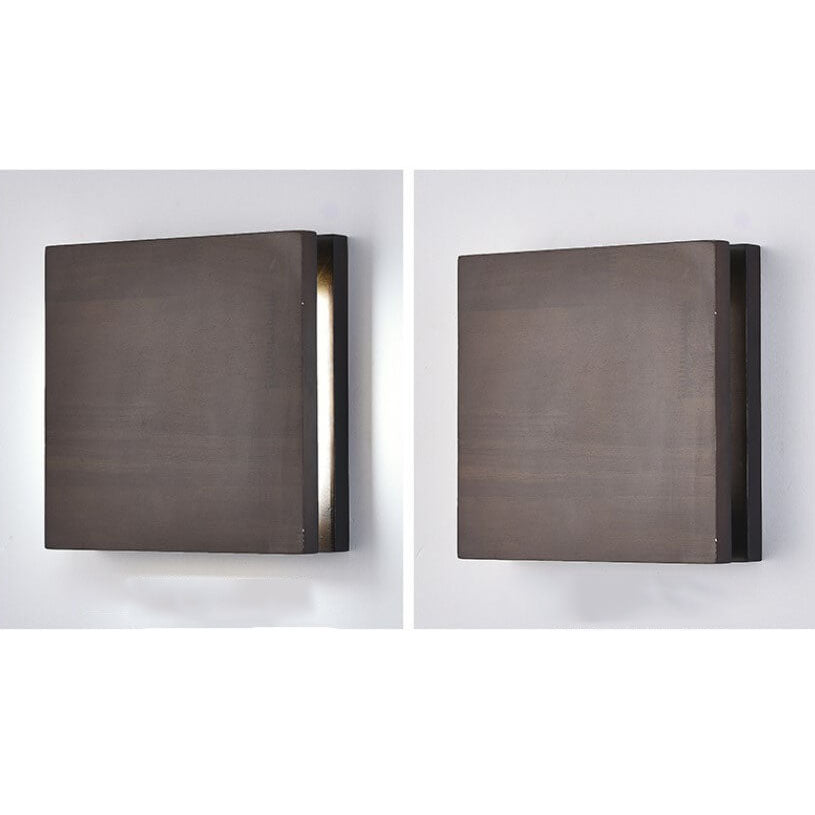 Japanese Wooden Square LED Wall Light | 1-Light